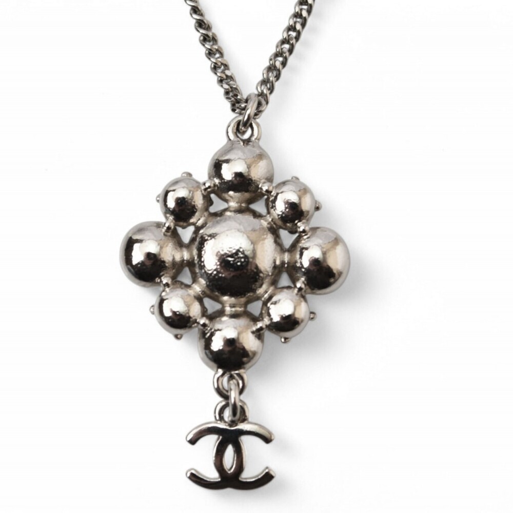 CHANEL Authentic Silver Logo Necklace - Picture 6 of 8